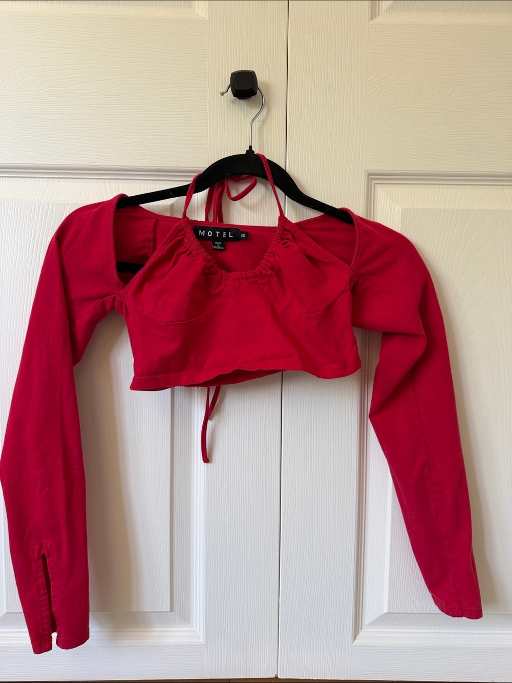 Motel Rocks | Sira Crop Top In Racing Red - Picture 4 of 5